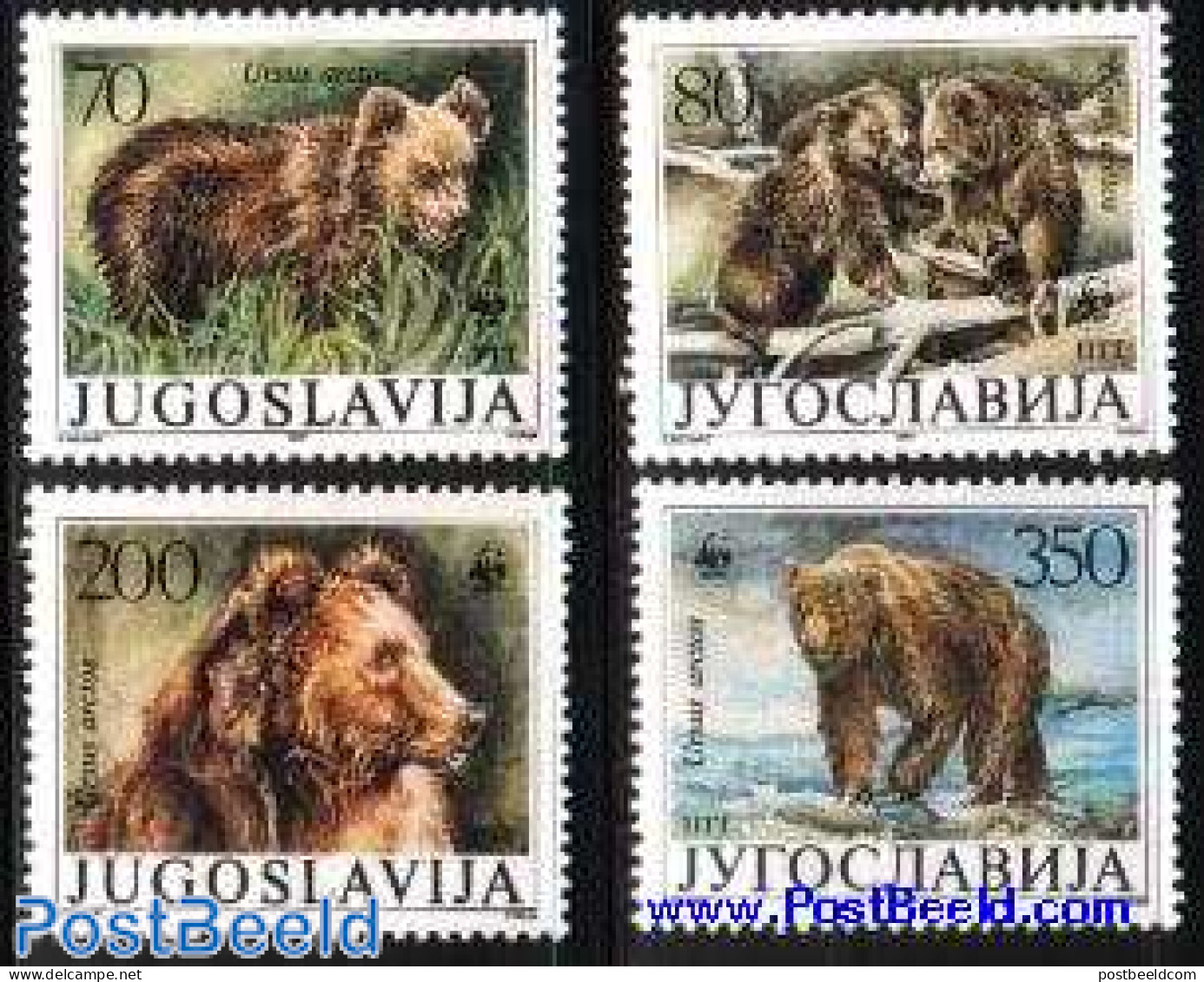 Yugoslavia 1988 WWF, Bears 4v, Mint NH, Nature - Animals (others & Mixed) - Bears - World Wildlife Fund (WWF) - Nuevos