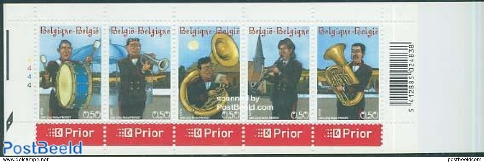 Belgium 2005 Music Bands 5v In Booklet, Mint NH, Performance Art - Music - Musical Instruments - Stamp Booklets - Unused Stamps