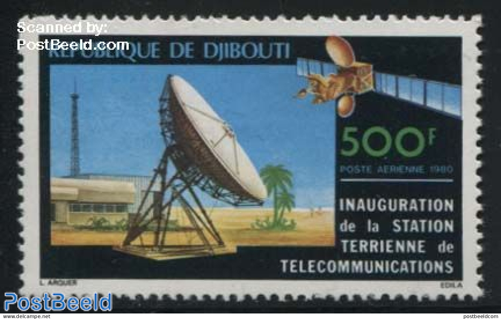 Djibouti 1980 Satellite Station 1v, Mint NH, Science - Transport - Telecommunication - Space Exploration - Telecom