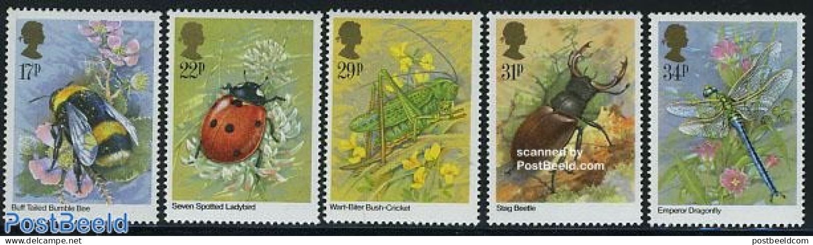 Great Britain 1985 Insects 5v, Mint NH, Nature - Flowers & Plants - Insects - Nuovi