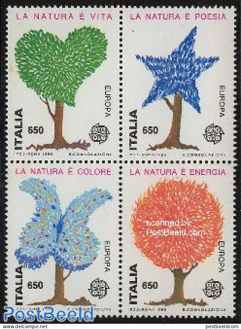 Italy 1986 Europa, Environment 4v [+], Mint NH, History - Nature - Europa (cept) - Butterflies - Environment - Sonstige & Ohne Zuordnung