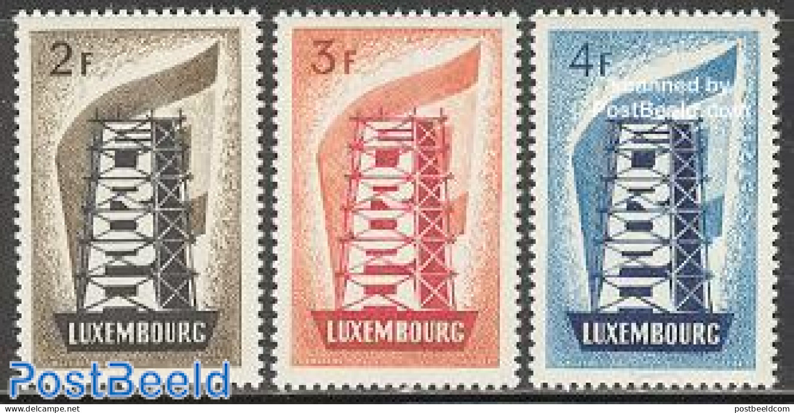 Luxemburg 1956 Europa 3v, Unused (hinged), History - Europa (cept) - Ongebruikt