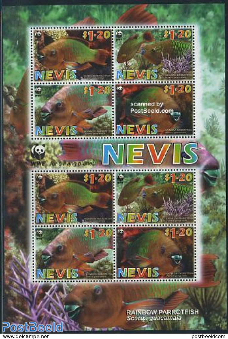 Nevis 2007 WWF, Fish 2x4v M/s, Mint NH, Nature - Fish - World Wildlife Fund (WWF) - Fische