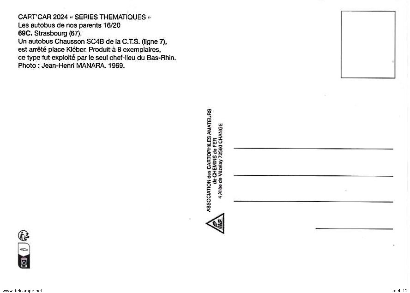 ACACF Car 69 - Autobus Chausson SC4B Place Kléber - STRASBOURG - Bas-Rhin - CTS - Bus & Autocars