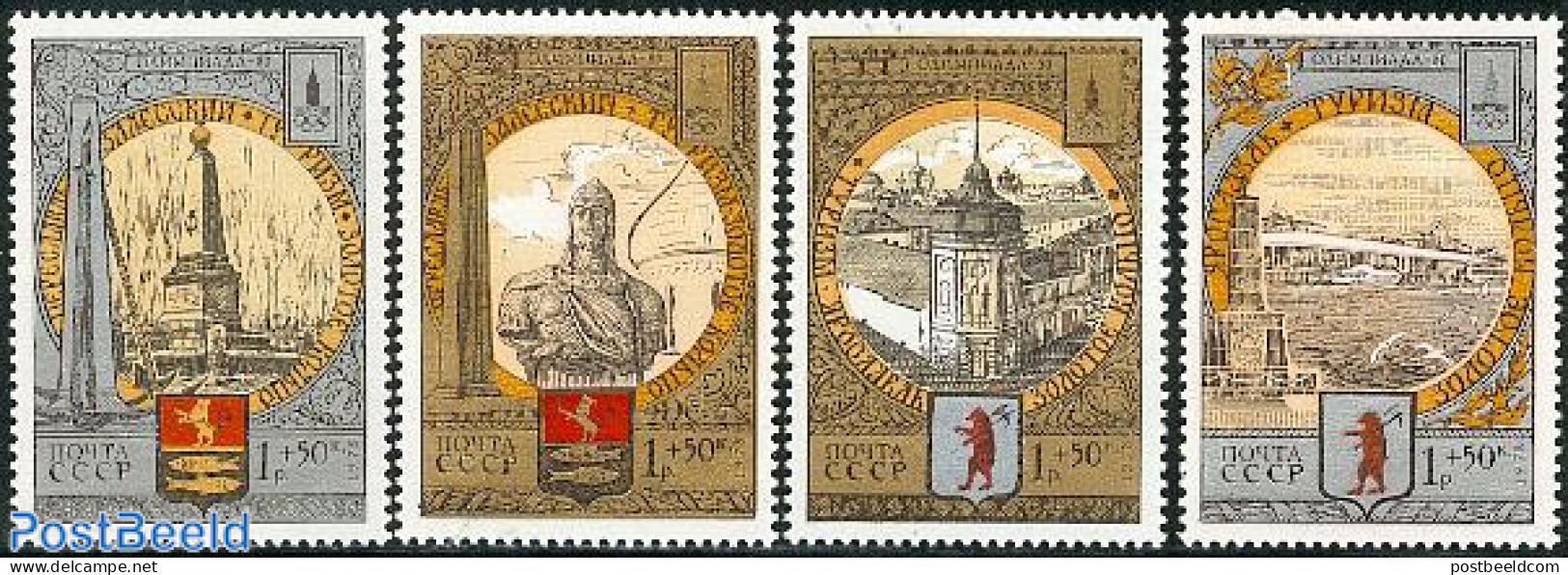Russia, Soviet Union 1978 Olympic Games Moscow 1980 4v, Mint NH, History - Sport - Coat Of Arms - Olympic Games - Unused Stamps