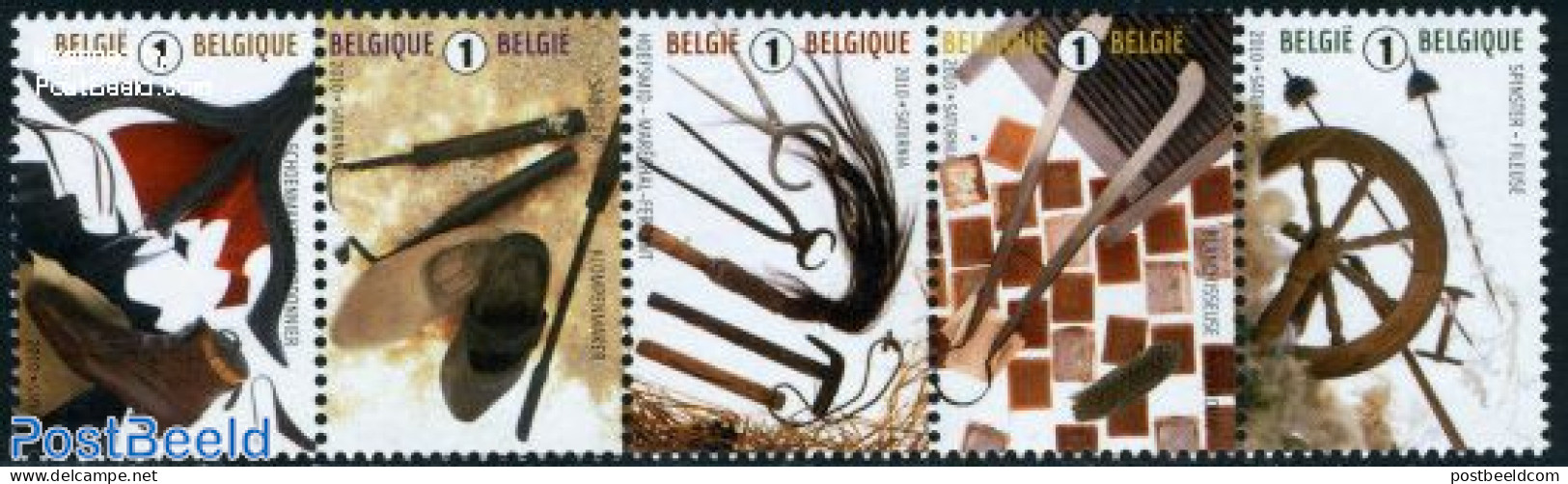 Belgium 2010 Endangered Professions 5v [::::], Mint NH, Various - Textiles - Nuevos