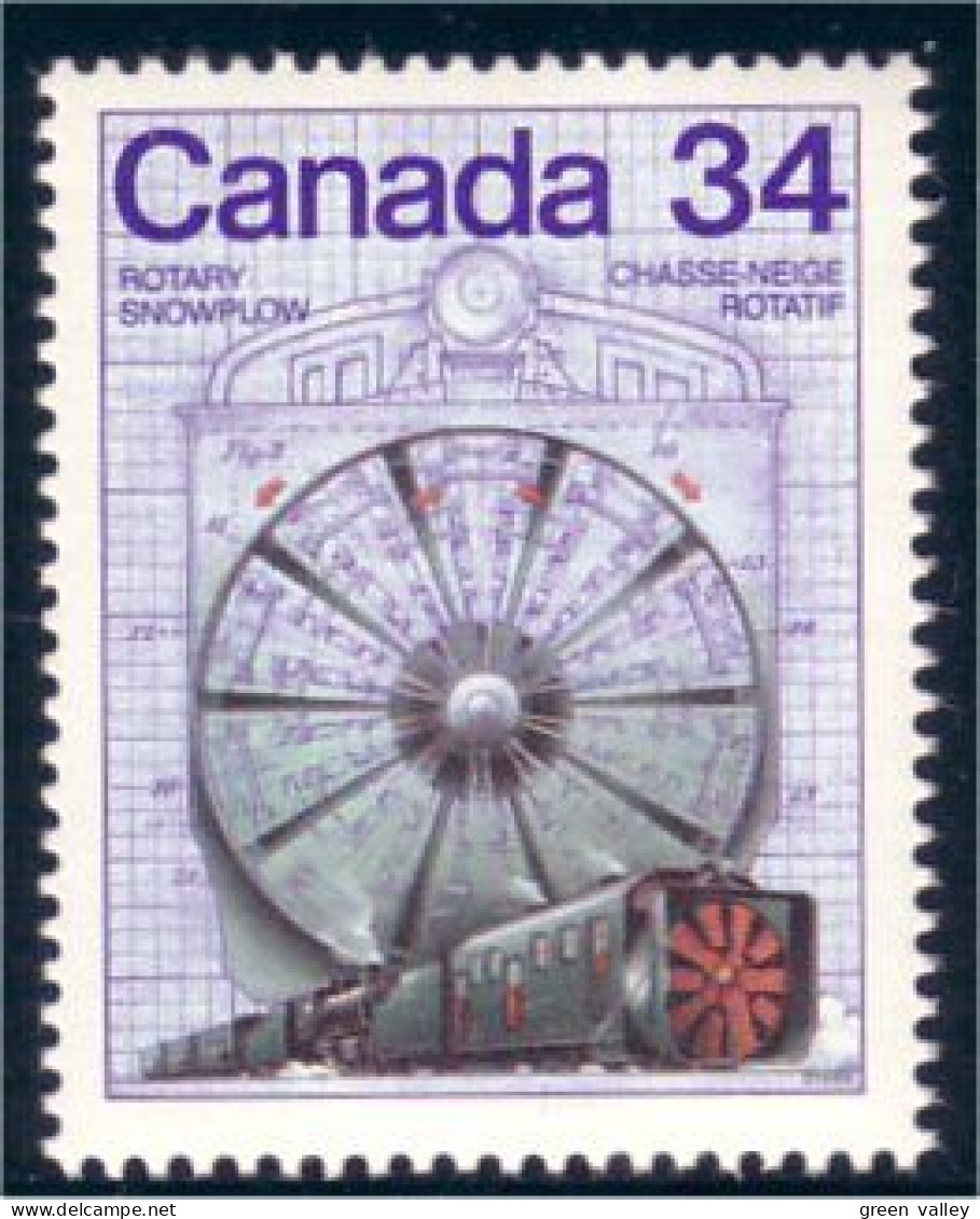 Canada Chasse-neige Rotatif Rotary Snowplow Train Locomotive Train Railway Zug MNH ** Neuf SC (C10-99a) - Unused Stamps