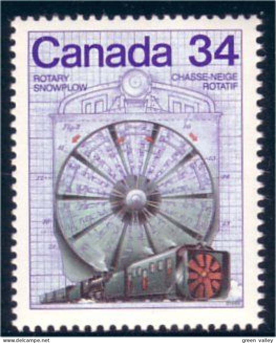 Canada Train Locomotive Train Railway Zug Chasse-neige Rotatif Rotary Snowplow MNH ** Neuf SC (C10-99c) - Klima & Meteorologie