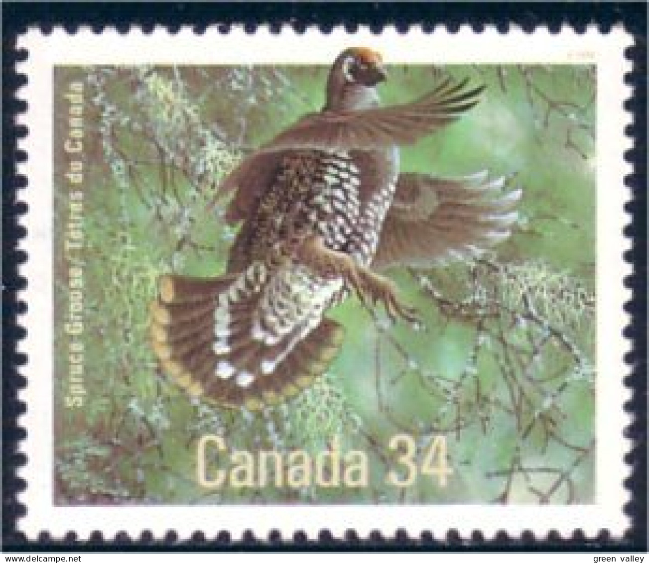 Canada Spruce Grouse Tetras Coq De Bruyere MNH ** Neuf SC (C10-98a) - Unused Stamps