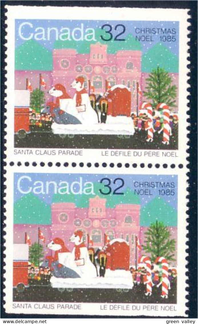 Canada Noel 1985 Christmas Ours Bear Seal Phoque Paire MNH ** Neuf SC (C10-70pa) - Unused Stamps