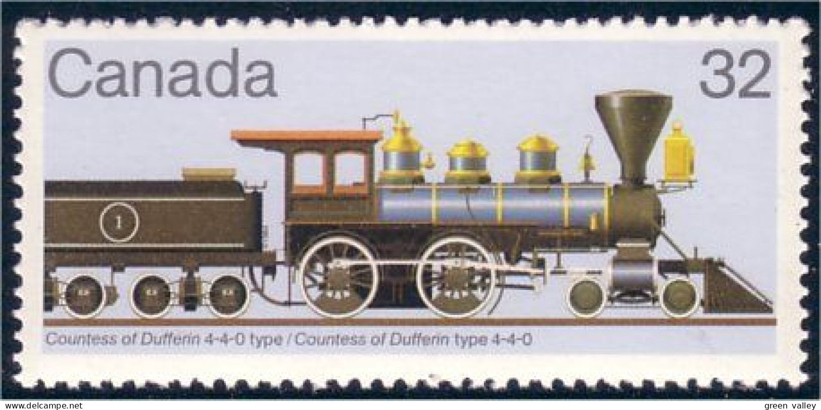 Canada Locomotive Train Railway Zug Countess Of Dufferin Bleu Blue Expo MNH ** Neuf SC (C10-39ii) - Neufs