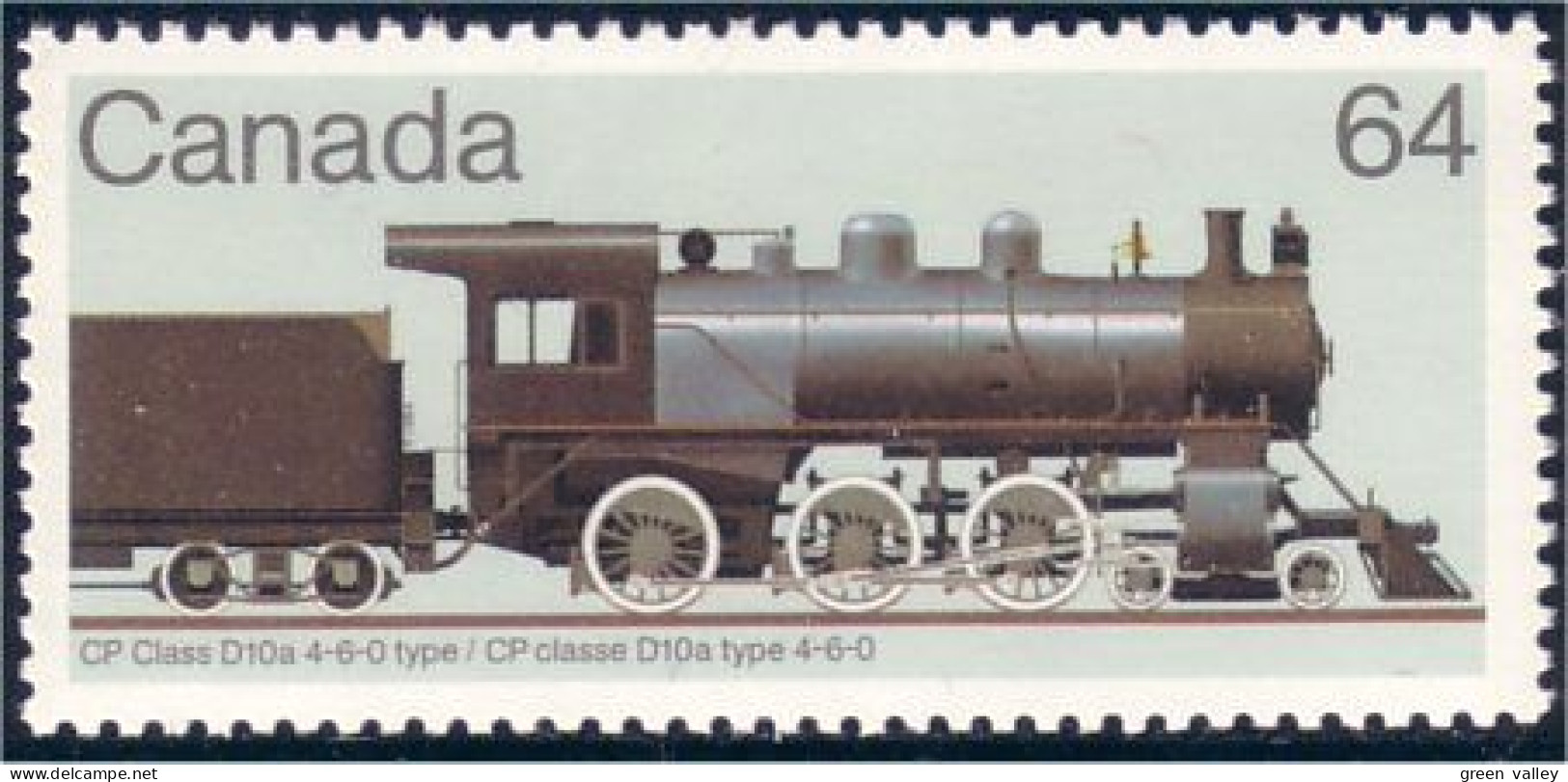 Canada Locomotive Train Railway Zug CP Class D10a Vert Green MNH ** Neuf SC (C10-39b) - Treinen