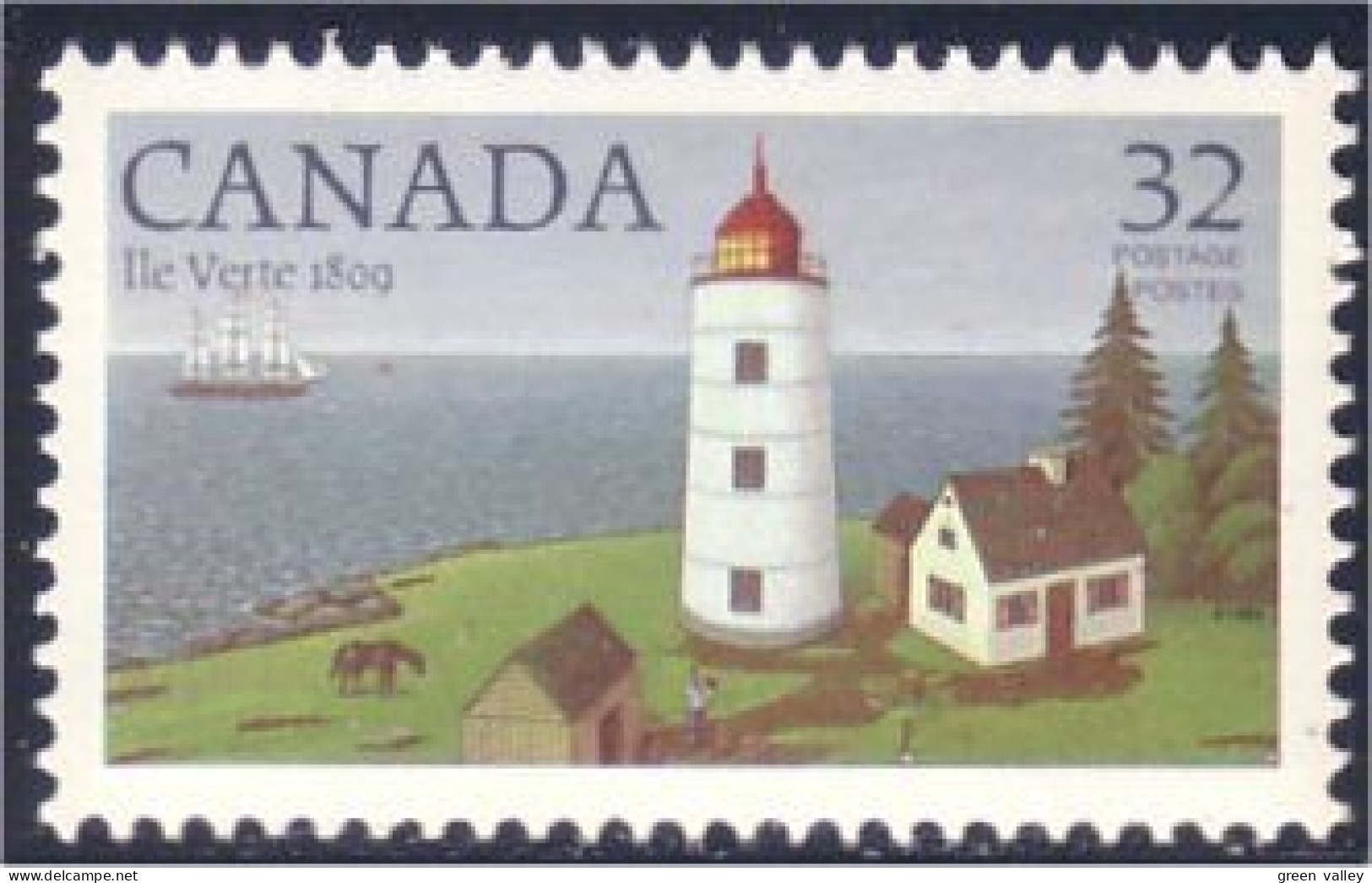 Canada Phare Ile Verte Lighthouse MNH ** Neuf SC (C10-34a) - Unused Stamps