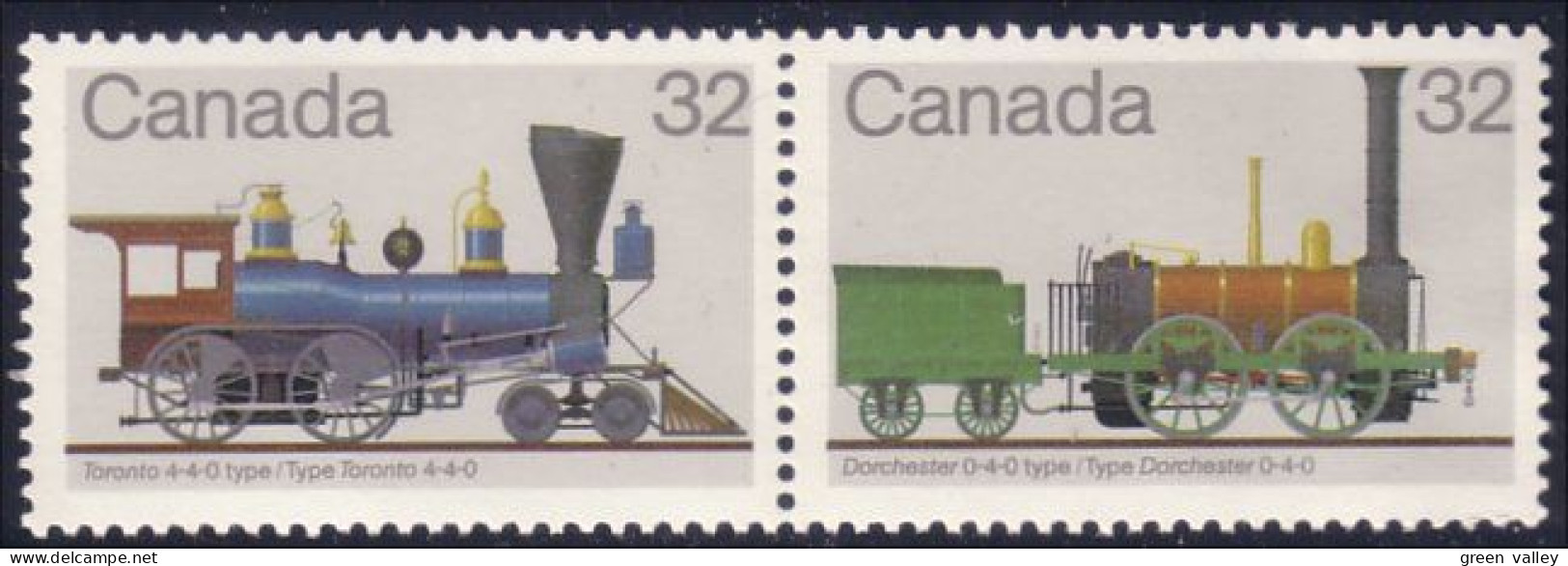 Canada Locomotive Train Railway Zug Toronto Dorchester Se-tenant MNH ** Neuf SC (C10-00ab) - Trenes