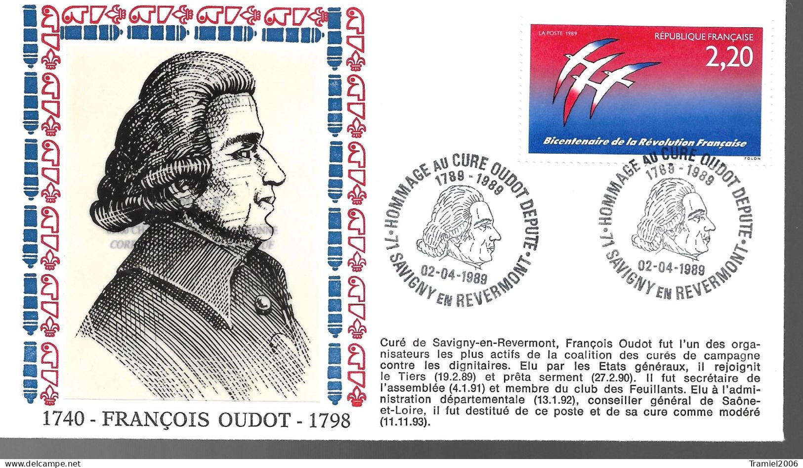 FRANCE 1989 - YT 2560 - Bicentenaire De La Révolution Française - François OUDOT - 02.04.1989 - 1980-1989