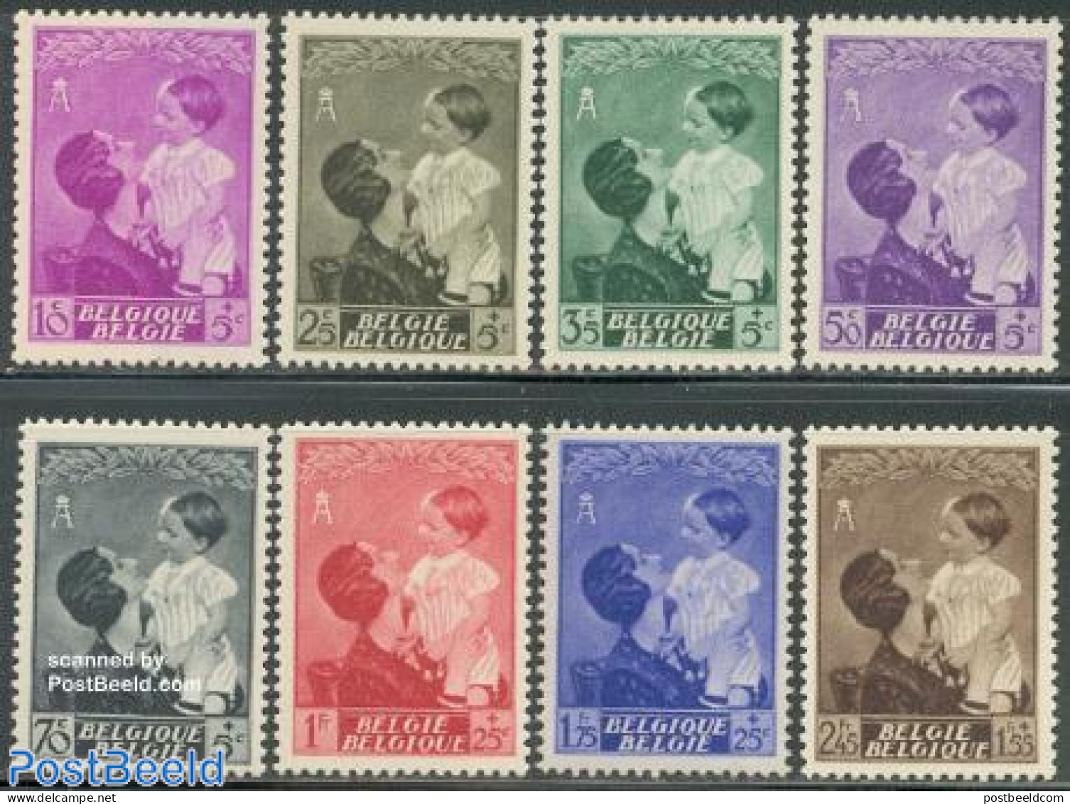 Belgium 1937 Queen Astrid Monument 8v, Mint NH, History - Kings & Queens (Royalty) - Ungebraucht