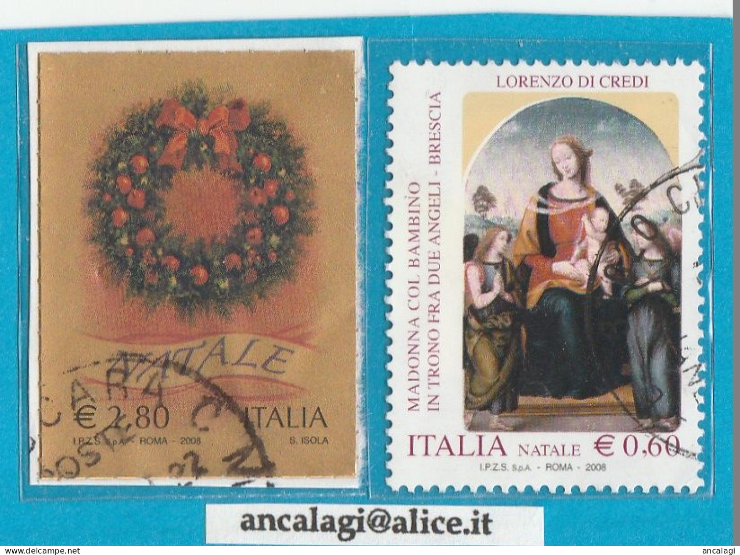 USATI ITALIA 2008 - Ref.1104 "NATALE" Serie Di 2 Val.- - 2001-10: Usados