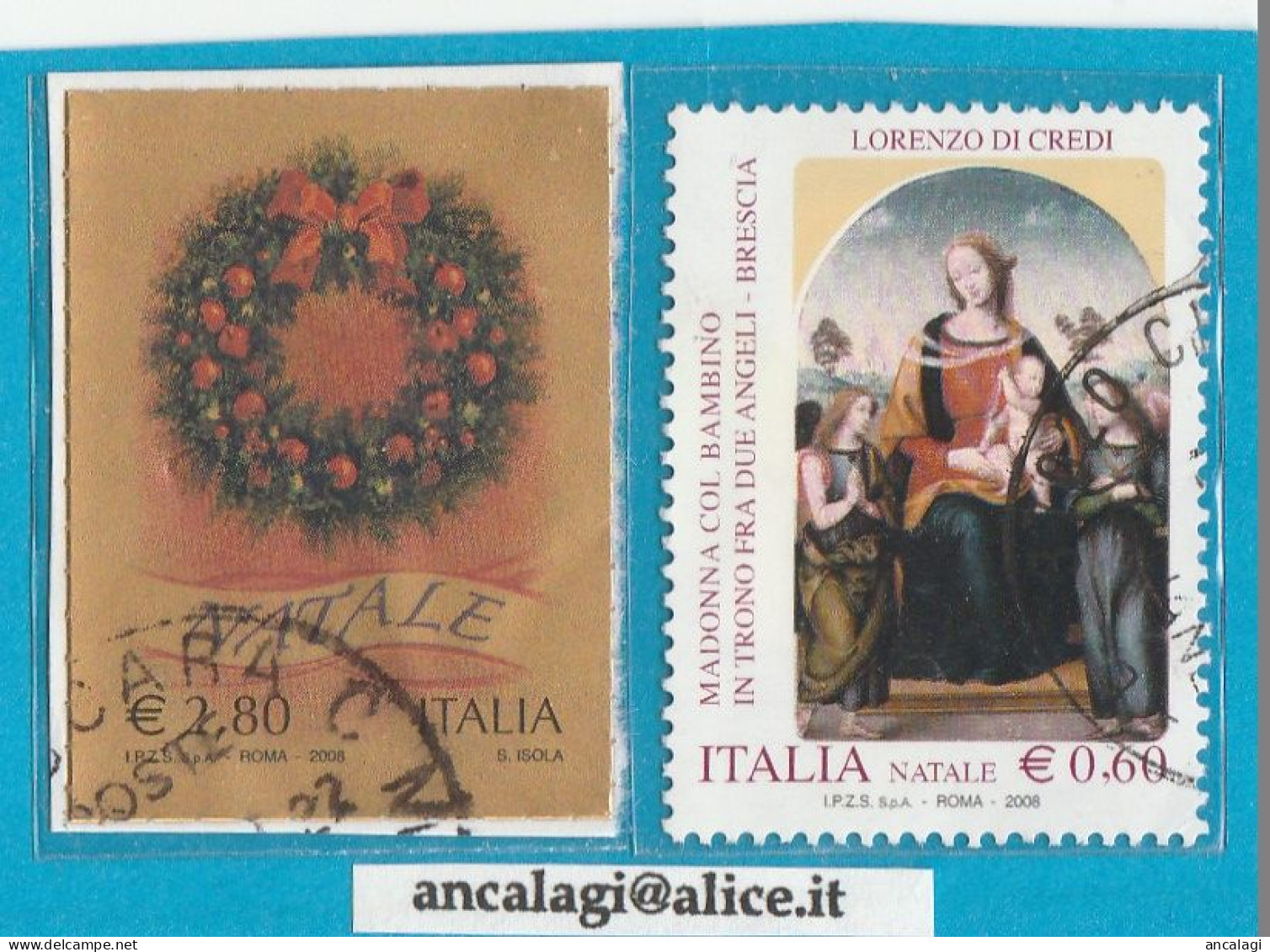 USATI ITALIA 2008 - Ref.1104 "NATALE" Serie Di 2 Val.- - 2001-10: Usati