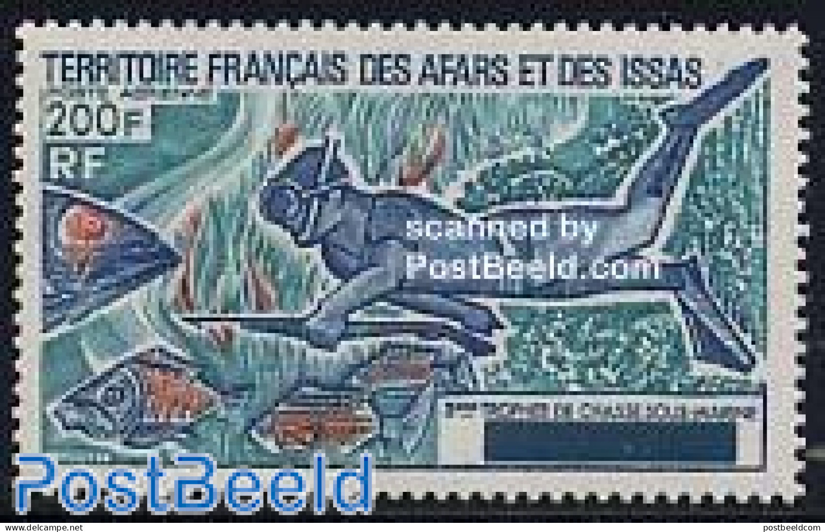 Afars And Issas 1974 Under Water Hunting 1v, Mint NH, Nature - Sport - Fish - Hunting - Diving - Ongebruikt