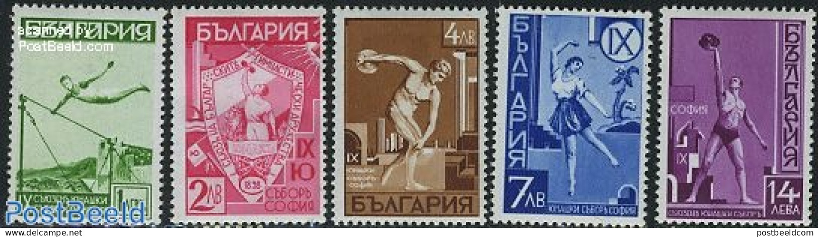 Bulgaria 1939 Junak Congress 5v, Mint NH, Sport - Athletics - Gymnastics - Sport (other And Mixed) - Nuovi