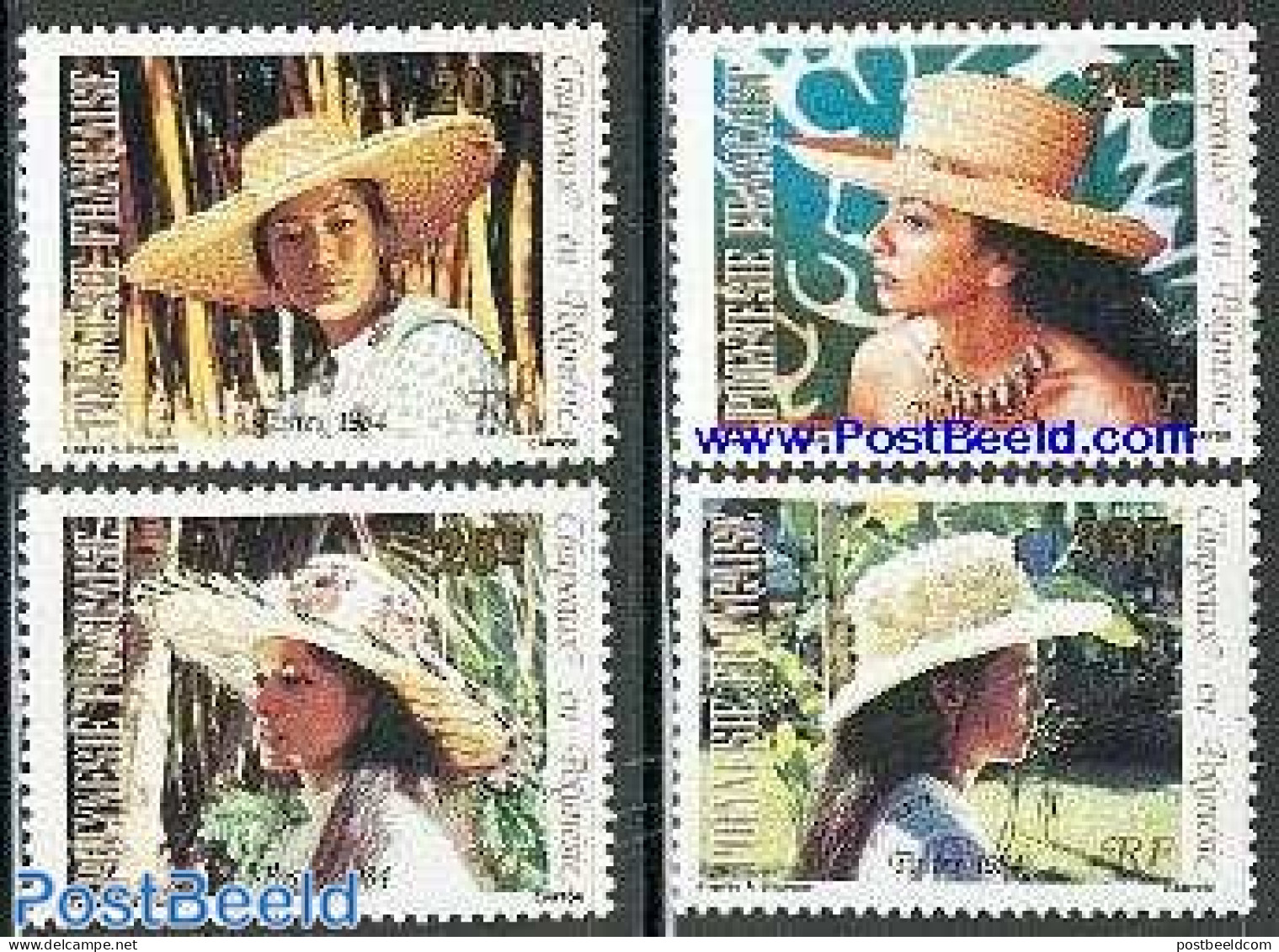 French Polynesia 1984 Hats 4v, Mint NH, Art - Fashion - Ongebruikt