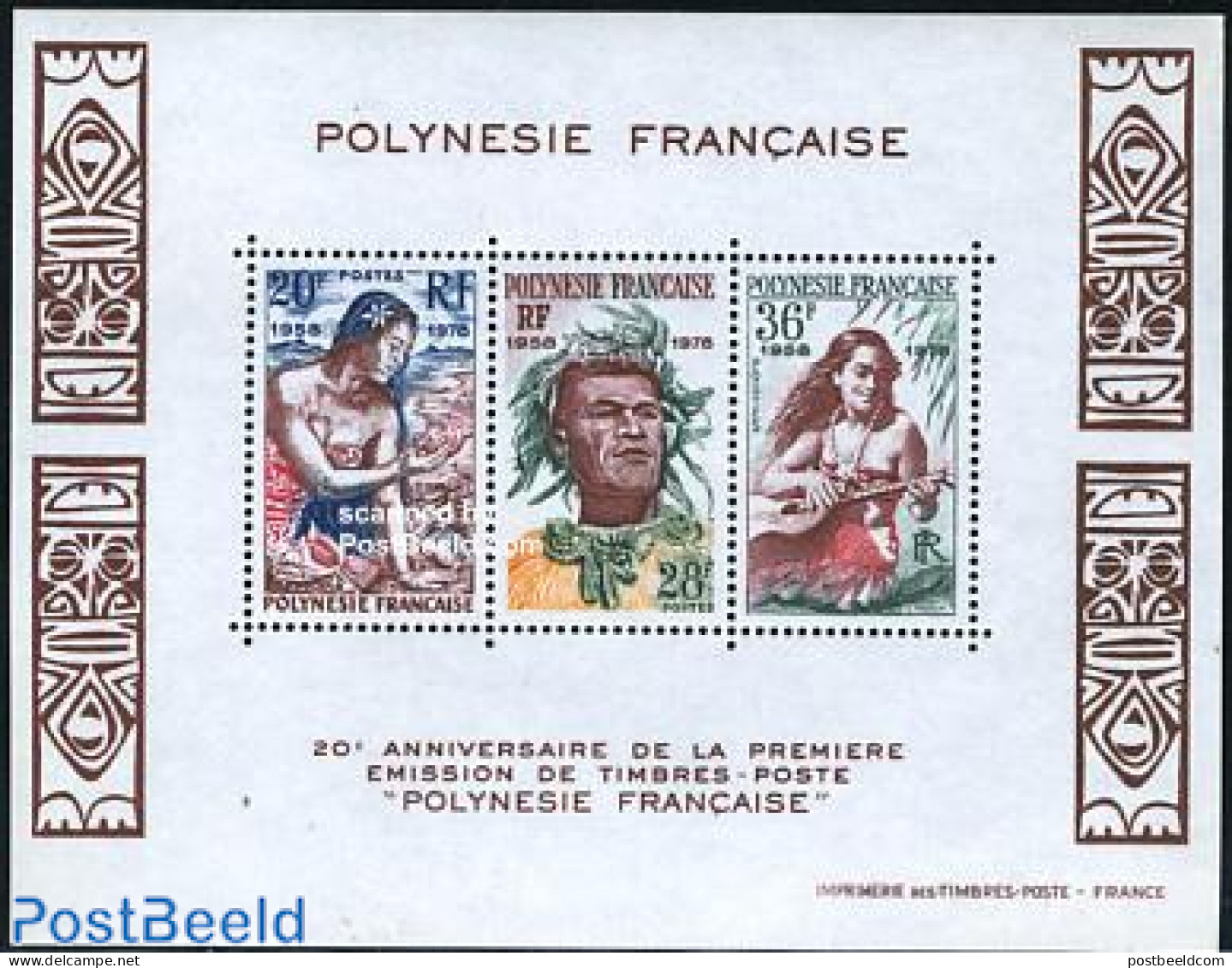 French Polynesia 1978 Stamp Anniversary S/s, Mint NH, Various - Stamps On Stamps - Folklore - Ungebraucht