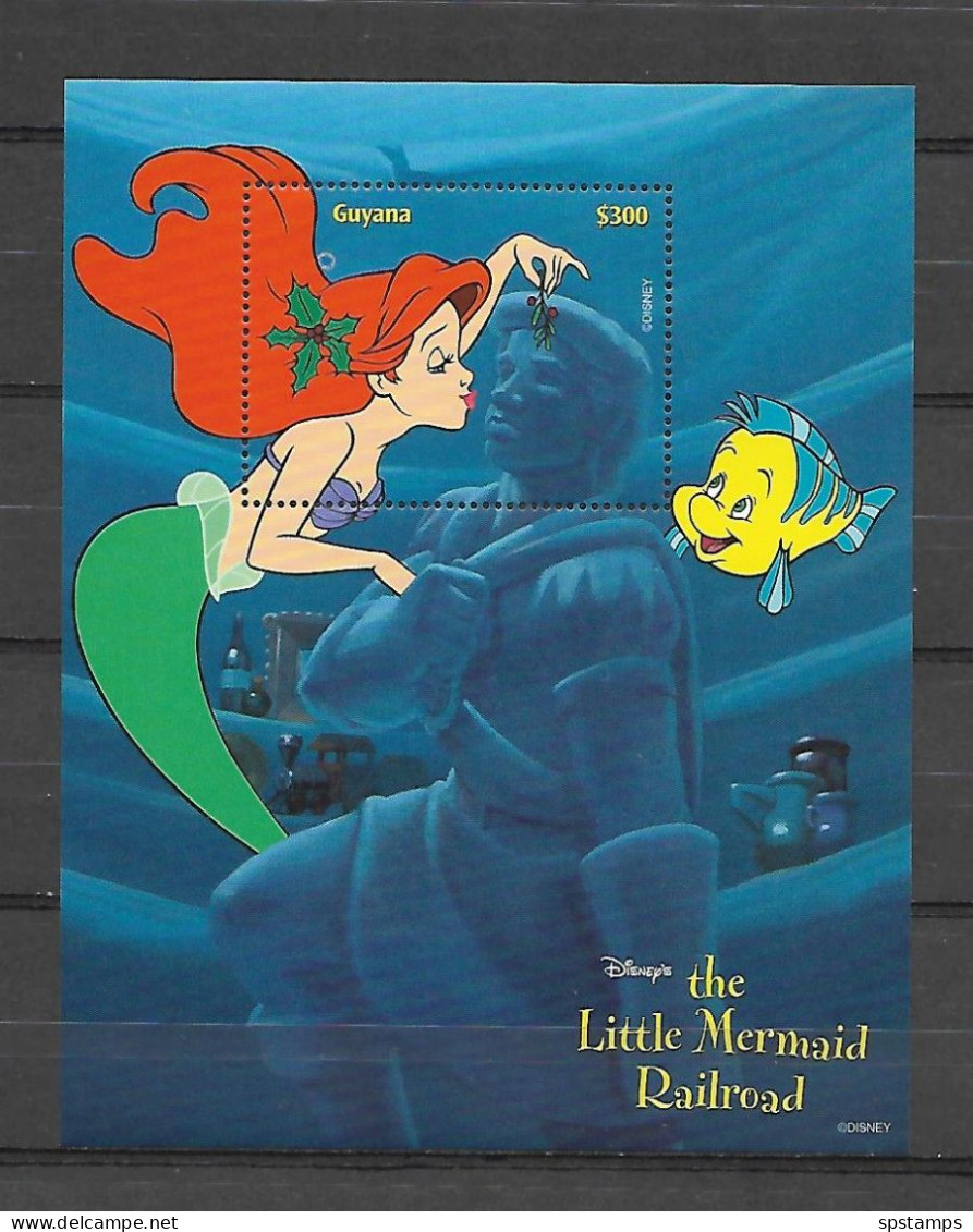 Disney Guyana 1996 The Little Mermaid Railroad MS #2 MNH - Disney