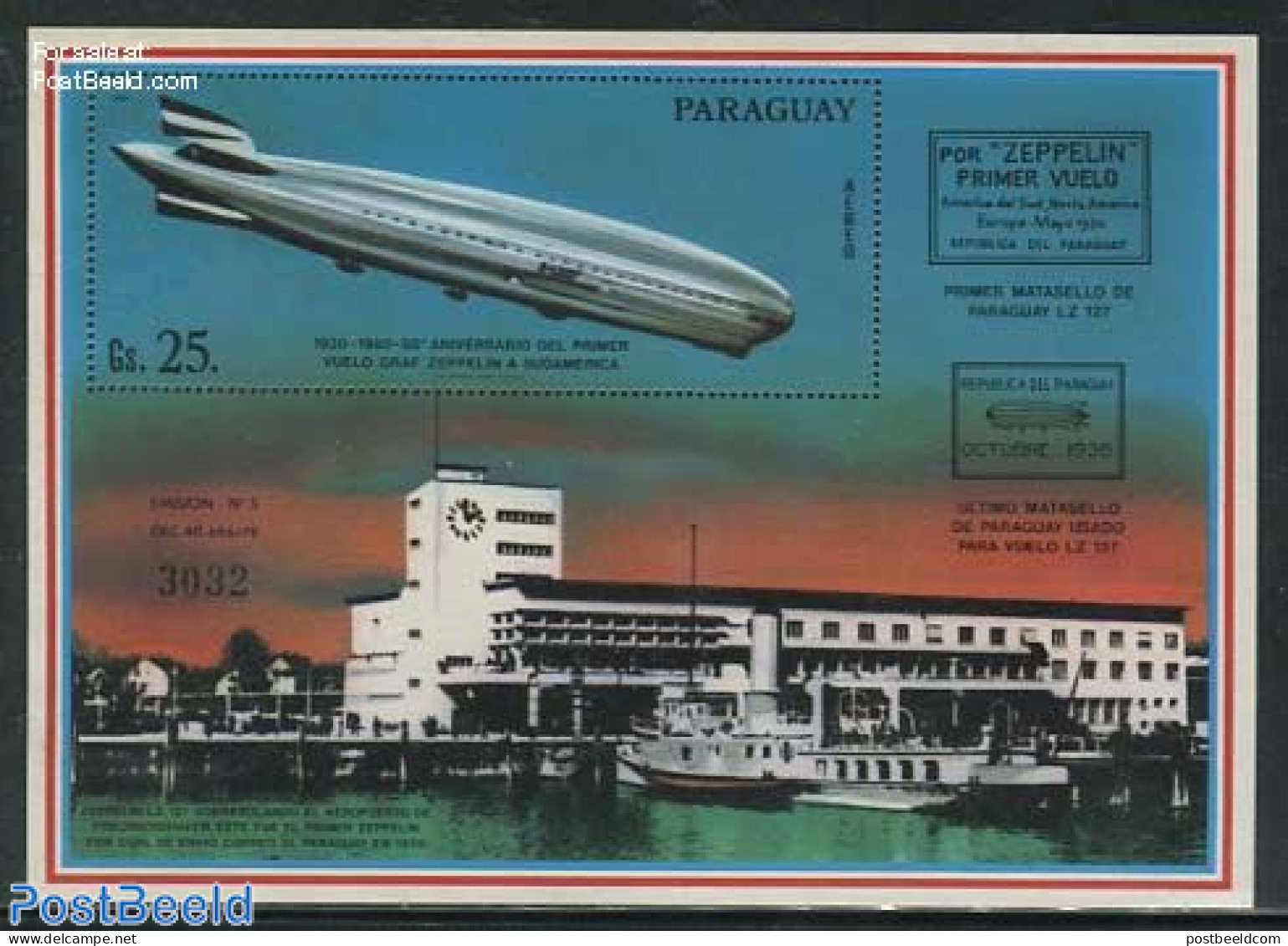 Paraguay 1981 Graf Zeppelin S/s, Mint NH, Transport - Ships And Boats - Zeppelins - Boten