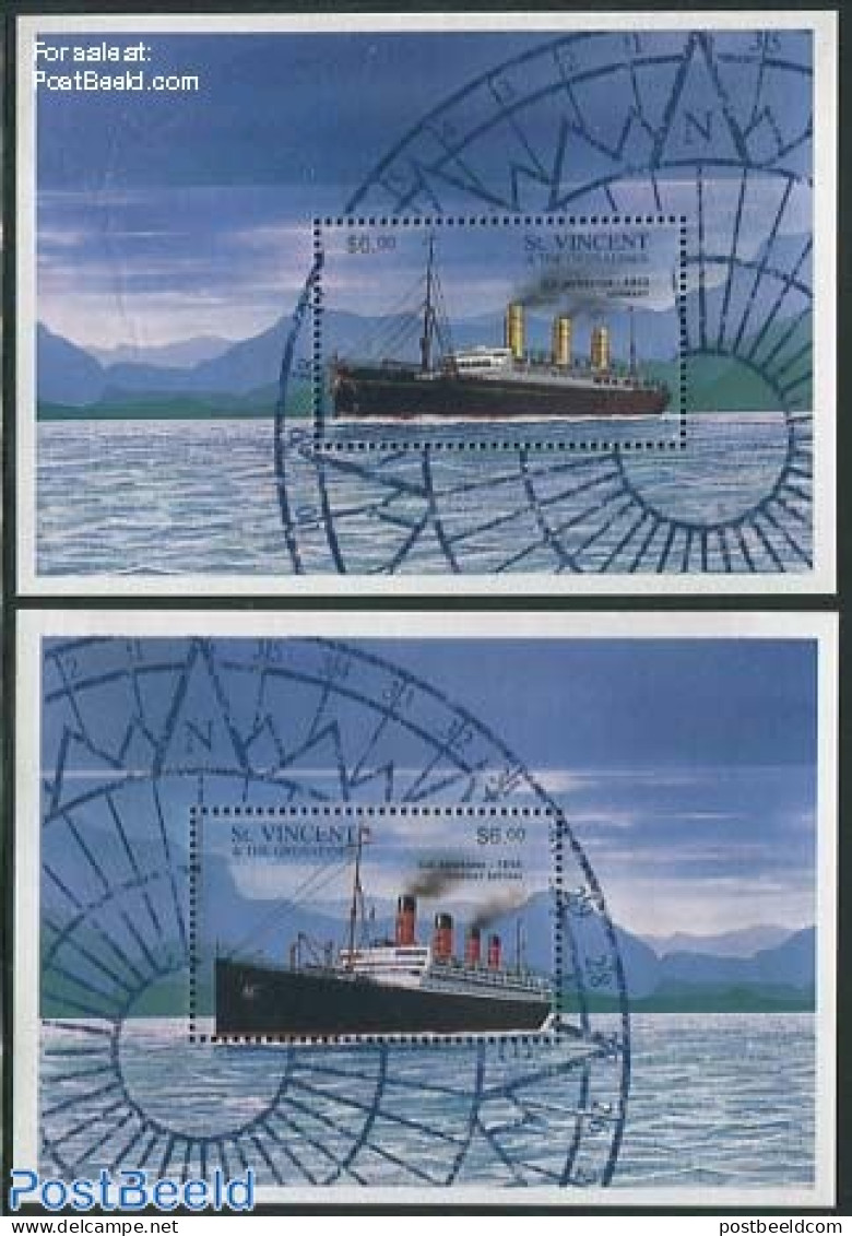 Saint Vincent 1996 Passenger Ships 2 S/s, Mint NH, Transport - Ships And Boats - Boten