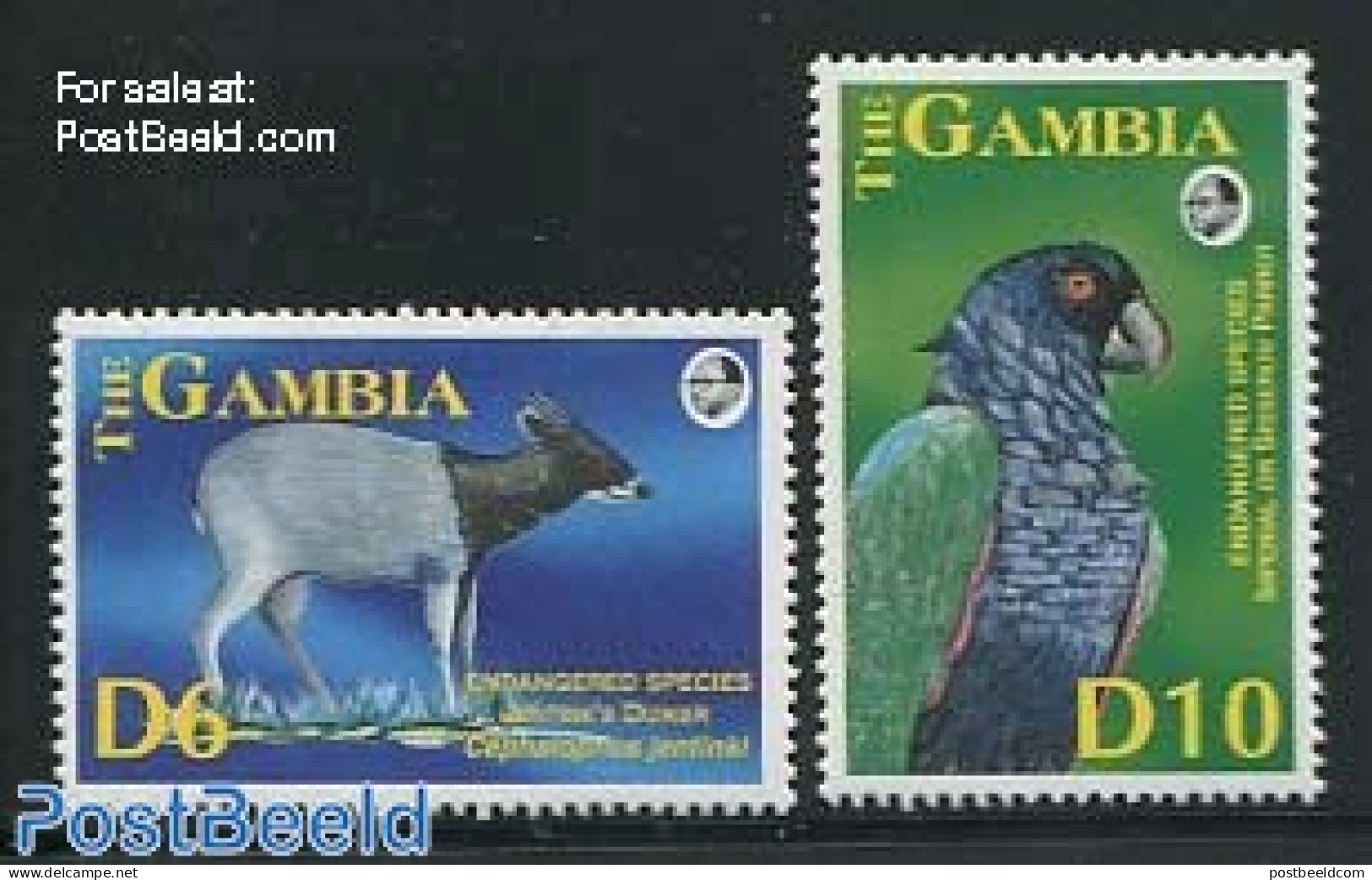 Gambia 1993 UNCED Conference 2v, Mint NH, History - Nature - United Nations - Animals (others & Mixed) - Birds - Parrots - Gambia (...-1964)
