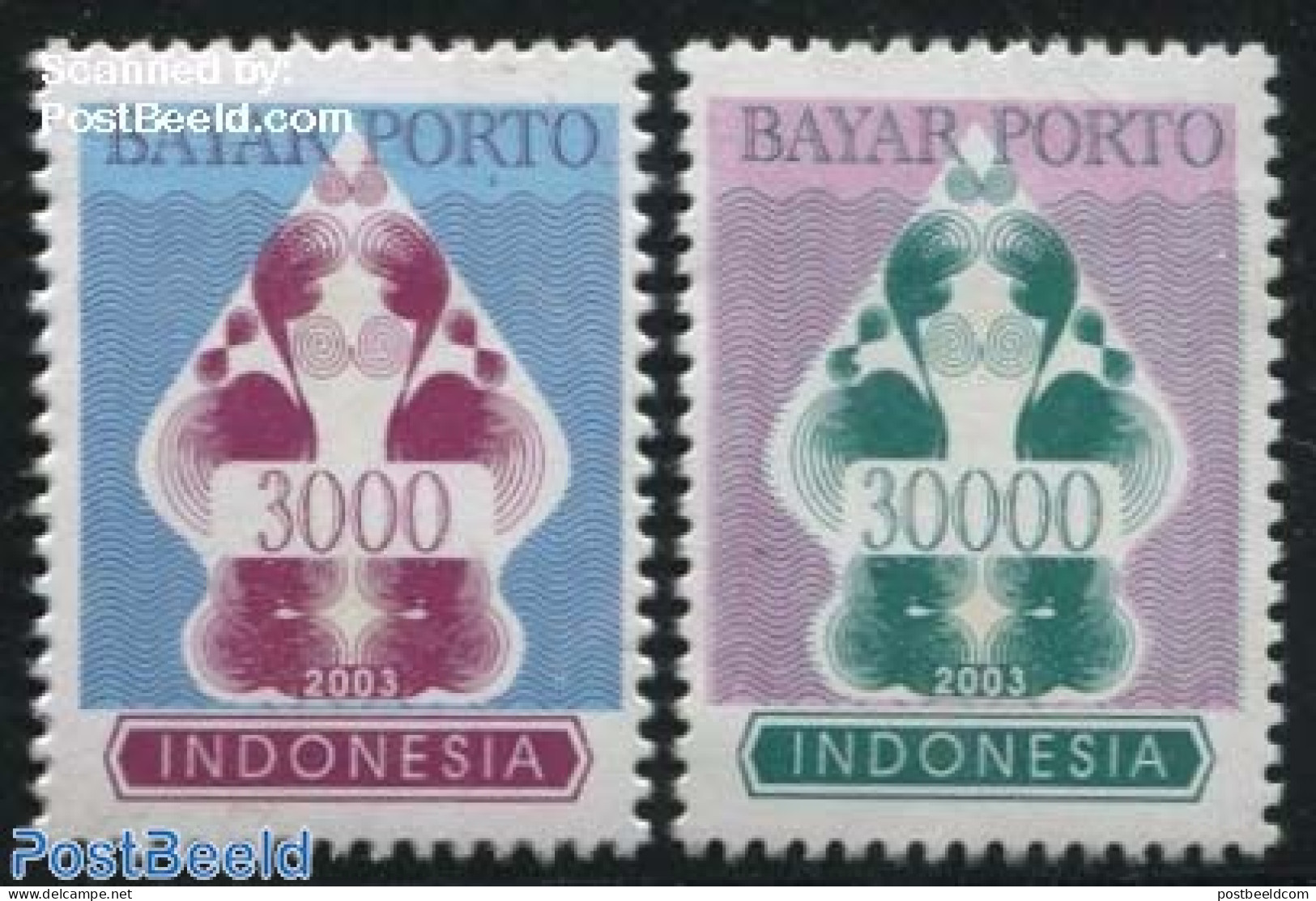 Indonesia 2003 Bayar Porto 2v, Mint NH - Indonesien