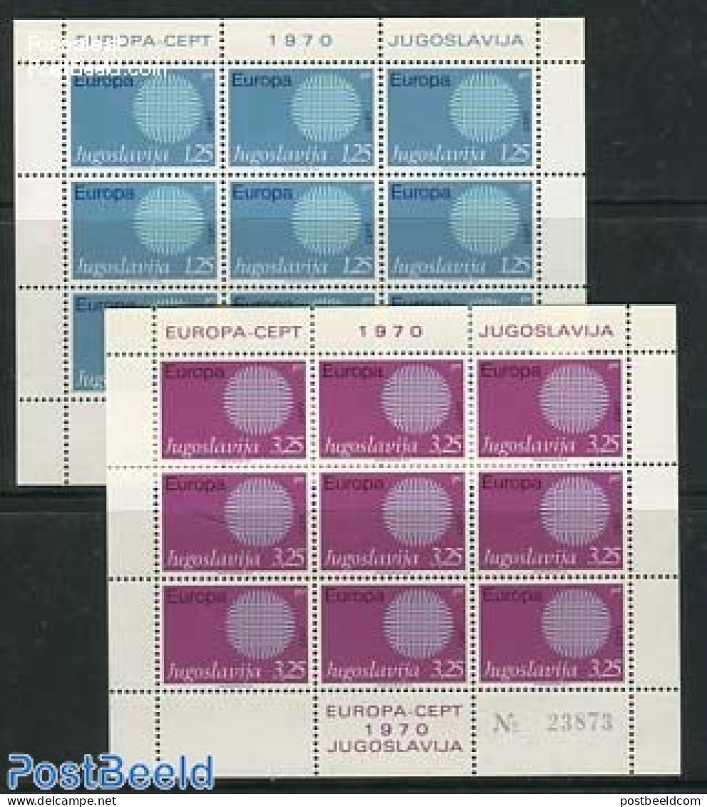 Yugoslavia 1970 Europa 2 M/ss (with 9 Sets), Mint NH, History - Europa (cept) - Ongebruikt