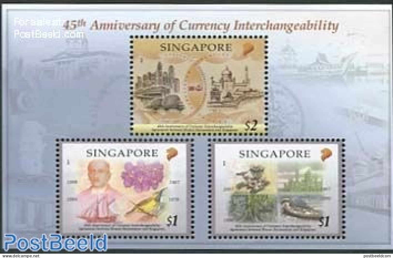 Singapore 2012 45th Anniversary Of Currency Interchangeability With Brunei S/s, Mint NH, Nature - Transport - Various .. - Boten