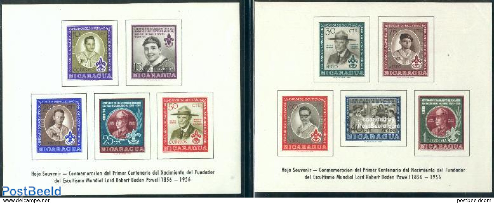 Nicaragua 1957 Lord Baden Powell 2 S/s, Mint NH, Sport - Scouting - Nicaragua