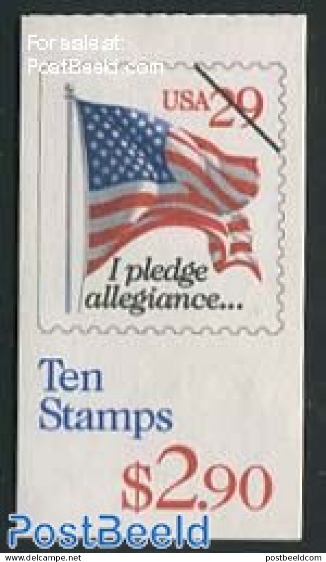 United States Of America 1993 Flags Booklet (red Digit) (10x29c), Mint NH, History - Nuevos