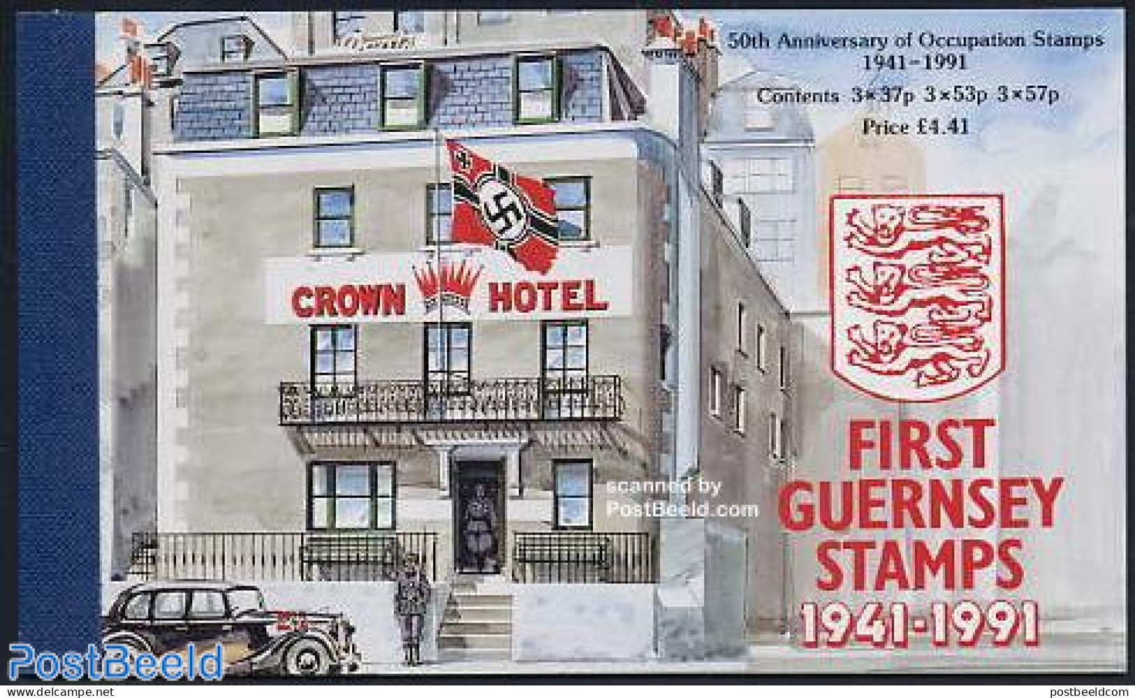 Guernsey 1991 First Stamps, Prestige Booklet, Mint NH, History - Transport - Coat Of Arms - World War II - Stamp Bookl.. - 2. Weltkrieg