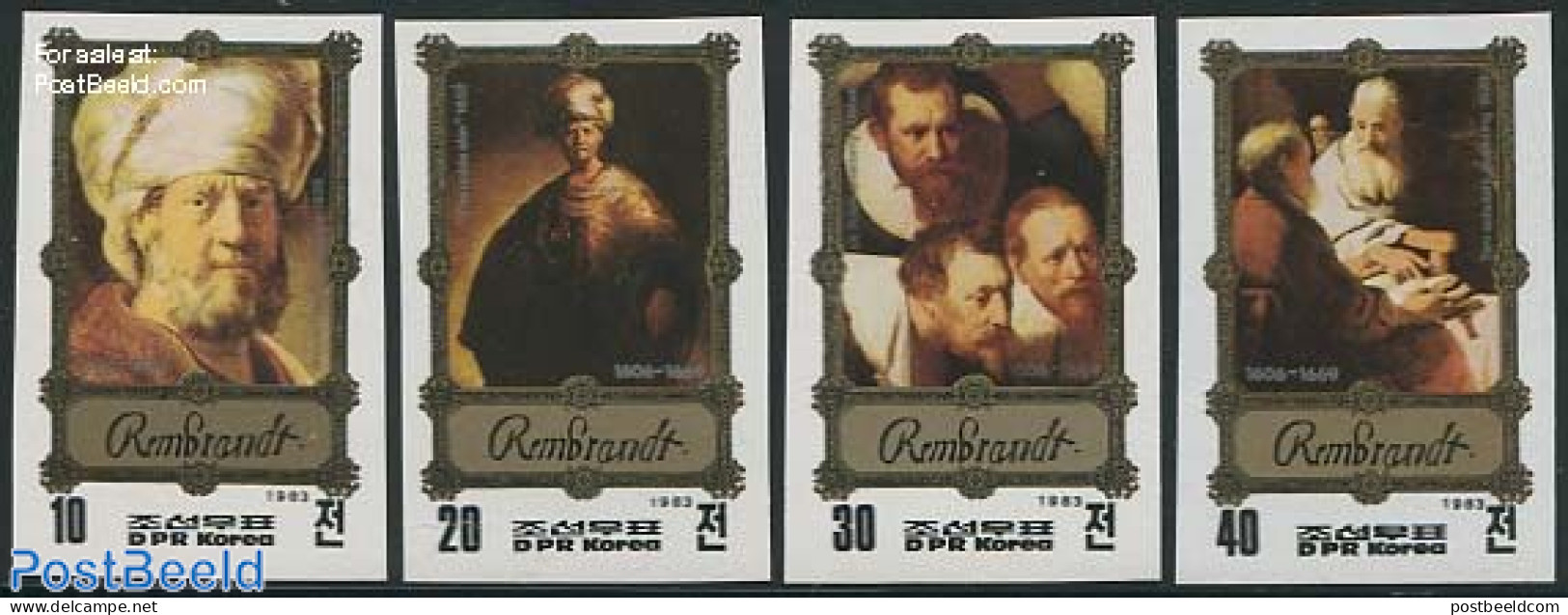 Korea, North 1983 Rembrandt Paintings 4v, Imperforated, Mint NH, Art - Paintings - Rembrandt - Korea, North