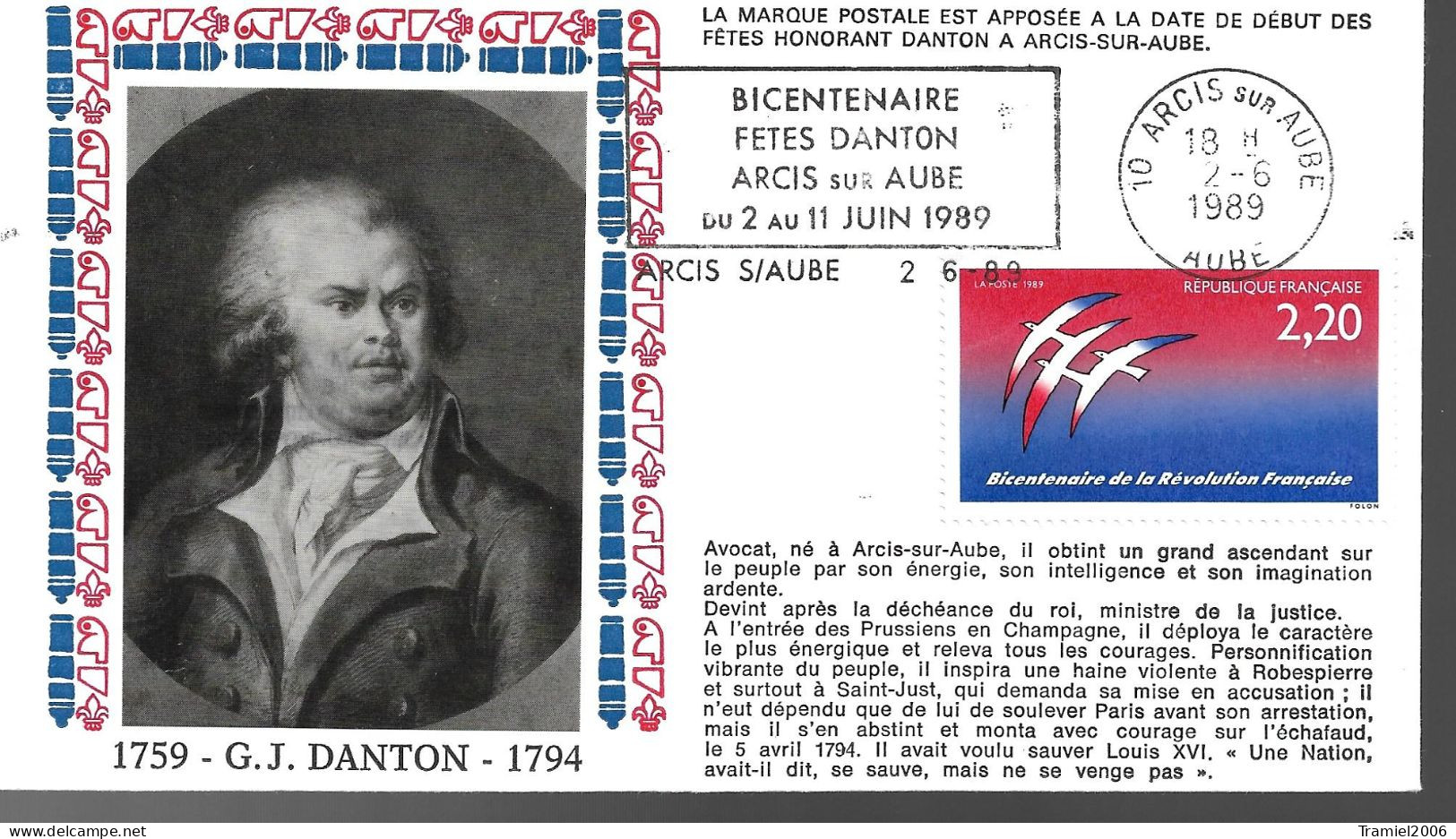 FRANCE 1989 - YT 2560 - Bicentenaire De La Révolution Française - G.J. DANTON - 02.06.1989 - 1980-1989
