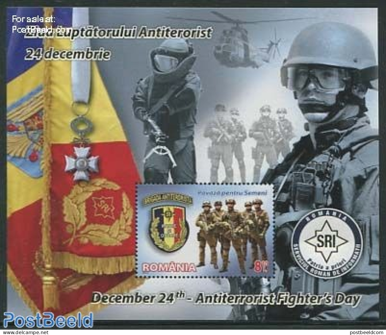 Romania 2012 Anti-terrorism Day S/s, Mint NH, History - Militarism - Neufs