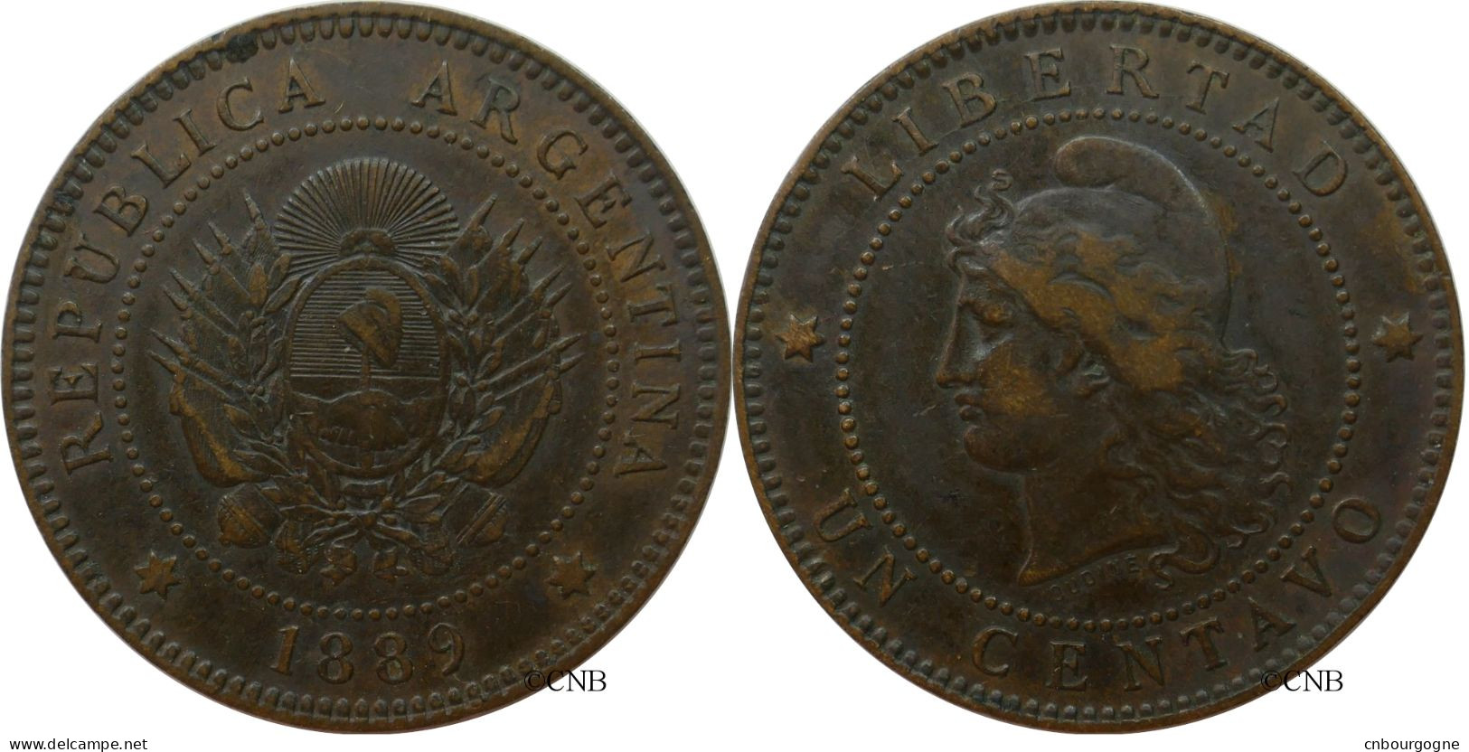 Argentine - République - 1 Centavo 1889 - TTB/XF40 - Mon5243 - Argentine