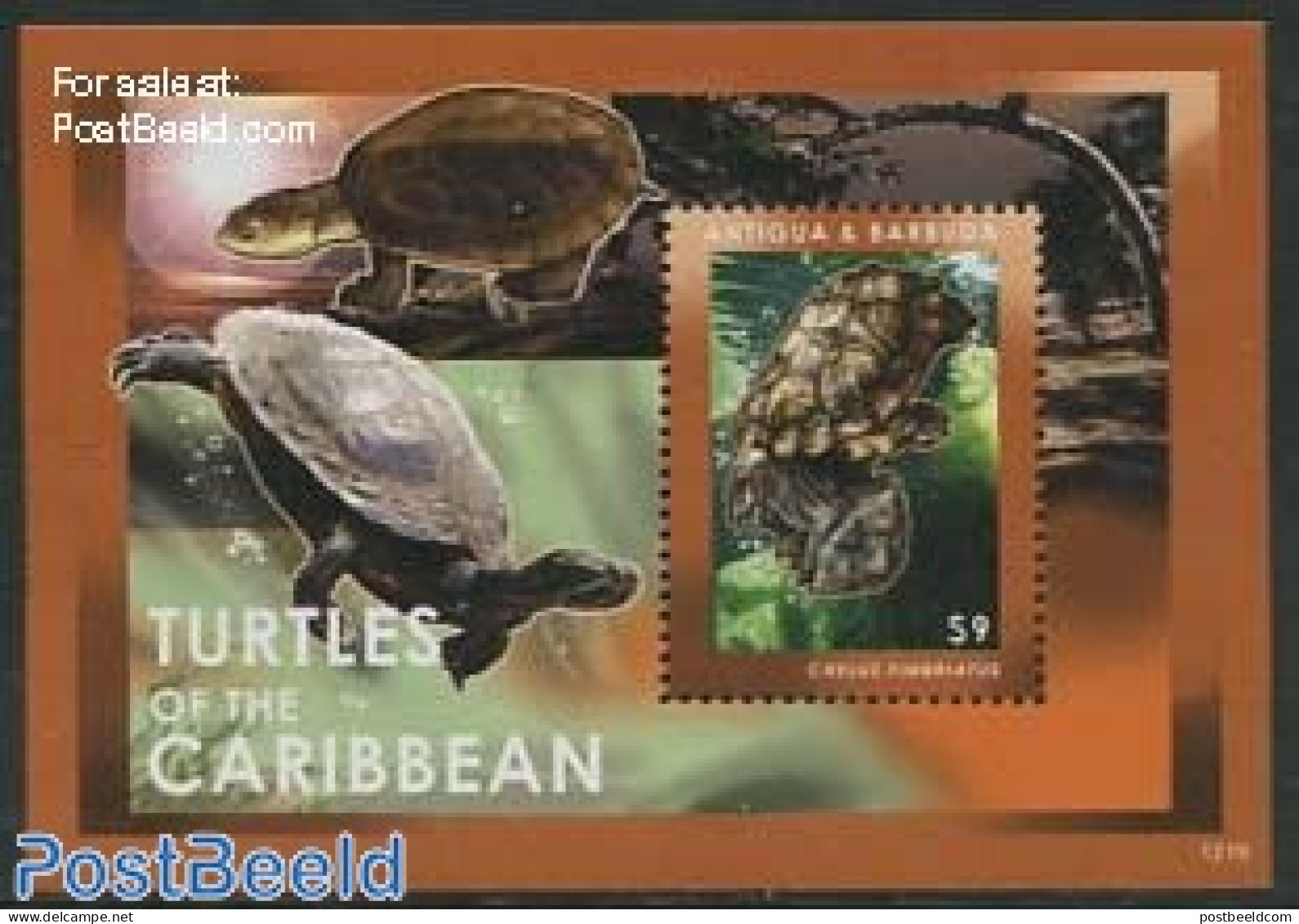 Antigua & Barbuda 2012 Turtles Of The Caribbean S/s, Mint NH, Nature - Reptiles - Turtles - Antigua Et Barbuda (1981-...)