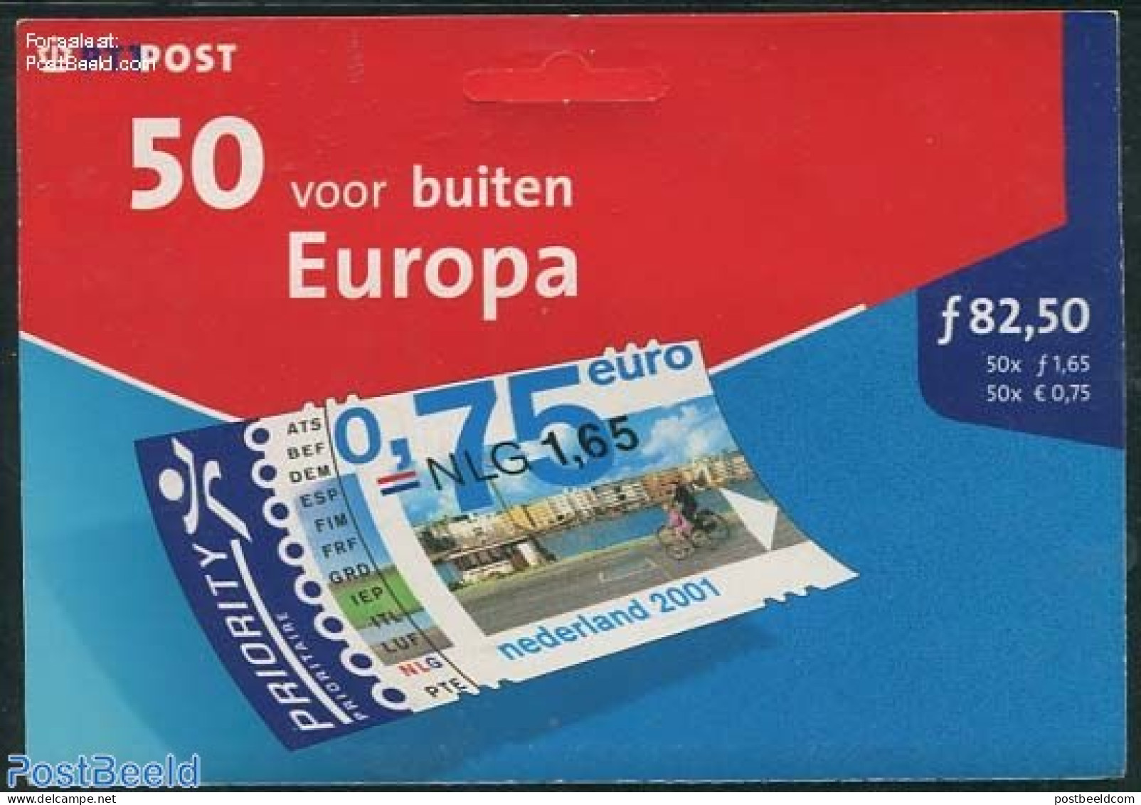 Netherlands 2001 50 Voor Buiten Europa Hang-pack, Mint NH, Sport - Transport - Cycling - Stamp Booklets - Ships And Bo.. - Ongebruikt