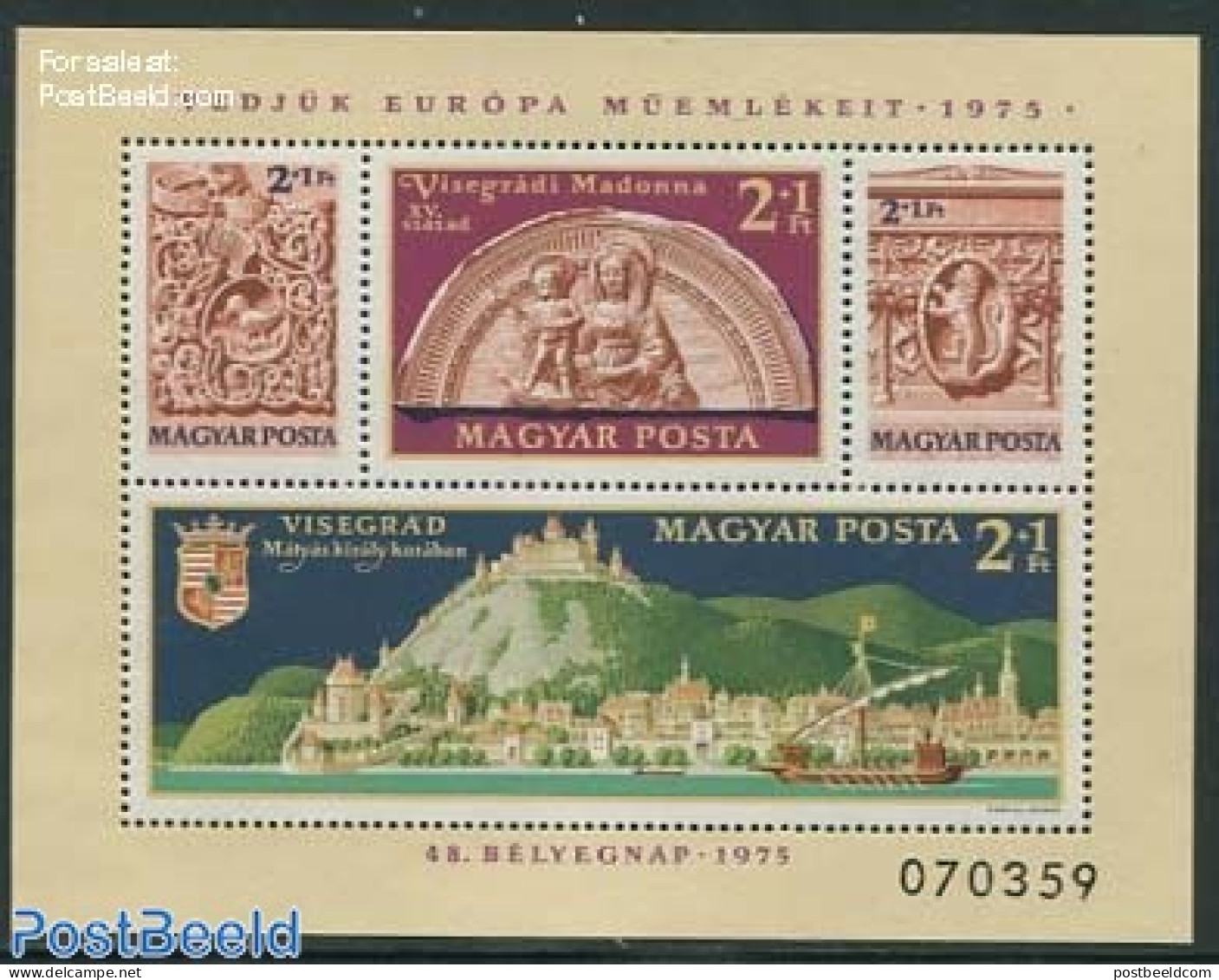 Hungary 1975 European Architectural Year S/s, Mint NH, History - Transport - Coat Of Arms - Europa Hang-on Issues - Sh.. - Nuovi