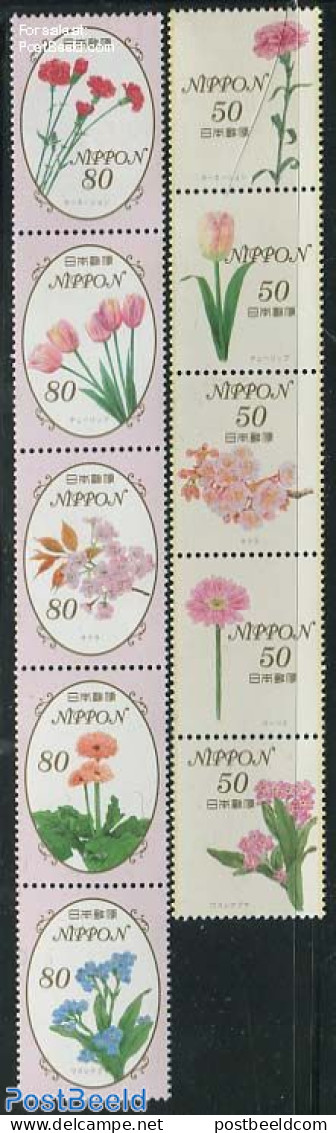 Japan 2013 Flowers 10v (2x[::::]), Mint NH, Nature - Flowers & Plants - Neufs