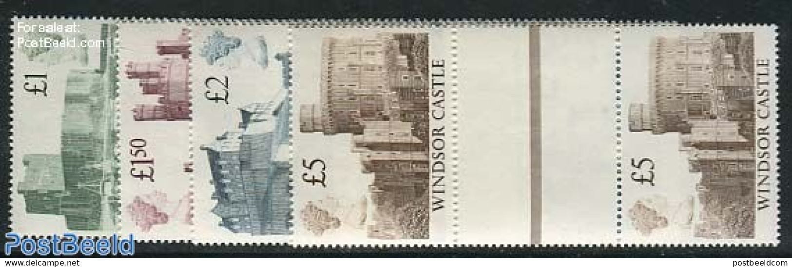 Great Britain 1988 Definitives, Castles 4v, Gutter Pairs, Mint NH, Art - Castles & Fortifications - Neufs