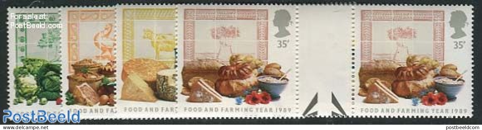 Great Britain 1989 Food And Farming Year 4v, Gutter Pairs, Mint NH, Health - Bread & Baking - Food & Drink - Neufs