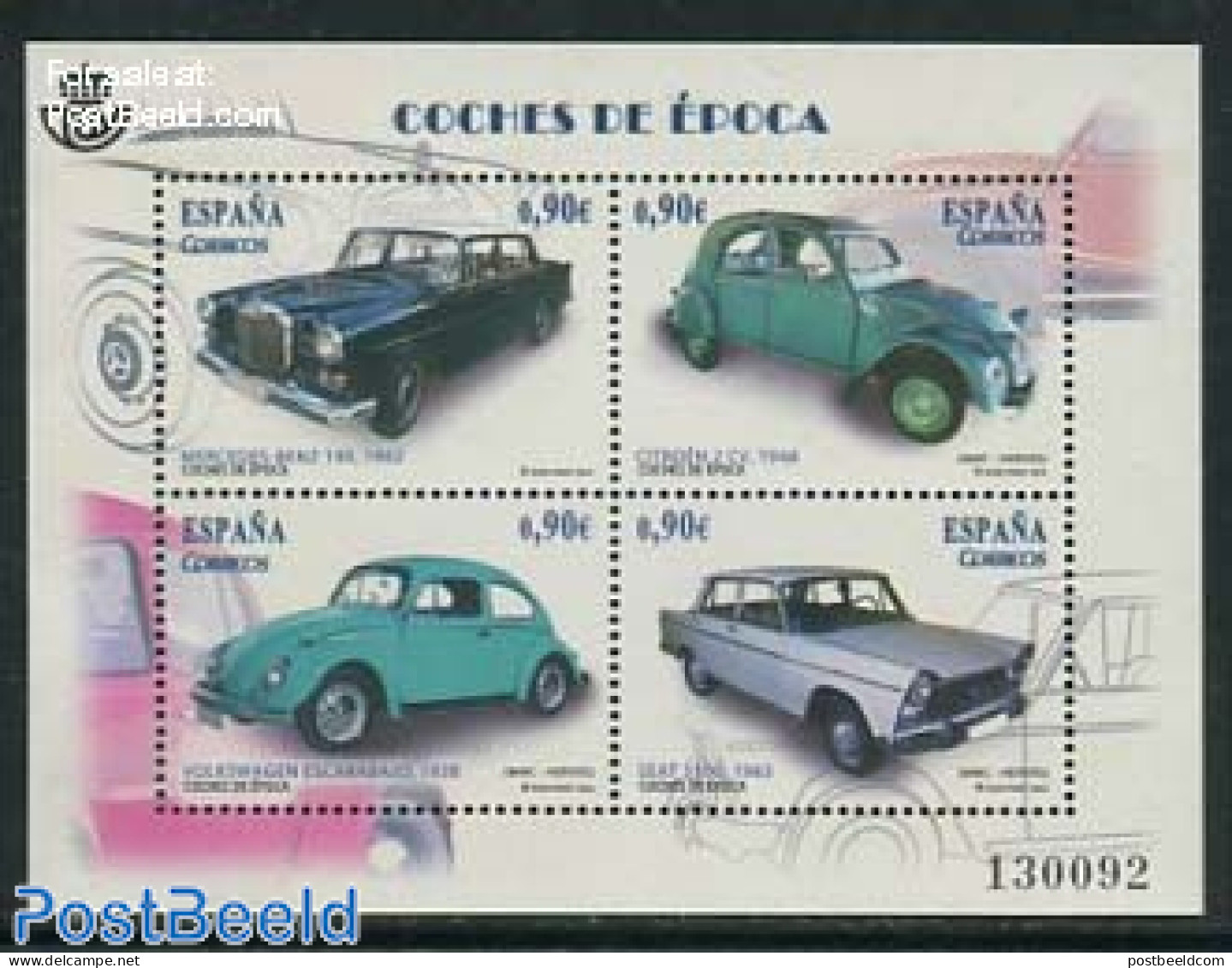 Spain 2013 Famous Automobiles 4v M/s, Mint NH, Transport - Automobiles - Neufs