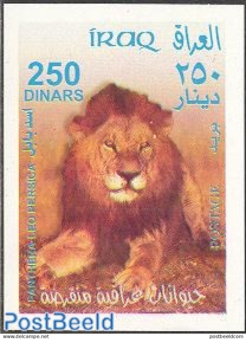 Iraq 2003 Lion S/s, Mint NH, Nature - Animals (others & Mixed) - Cat Family - Iraq