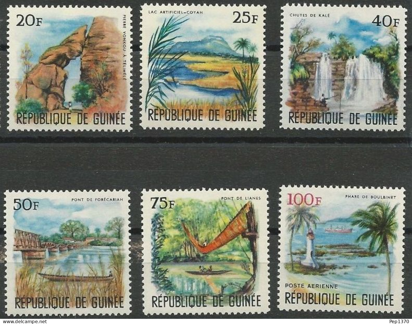 GUINEA 1965 - REPUBLIQUE DE GUINÉE - PAISAJES - YVERT 260/264**+ AEREO 62** - República De Guinea (1958-...)