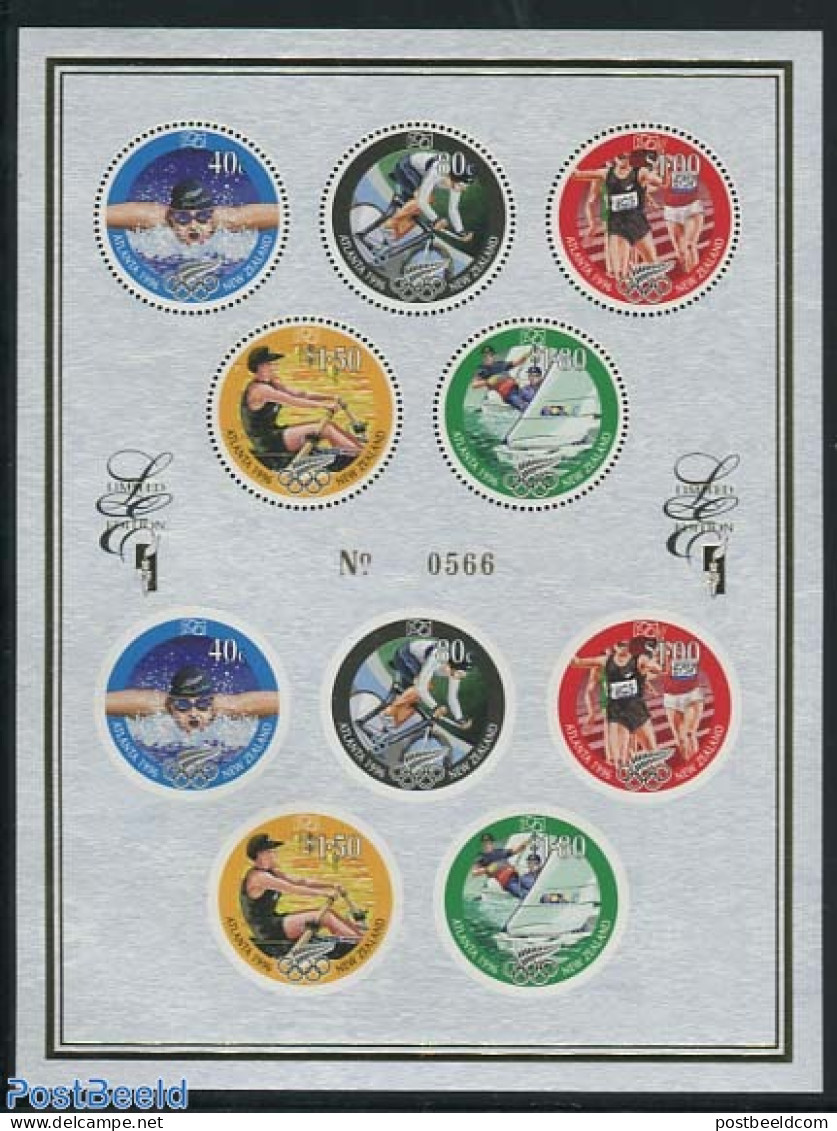 New Zealand 1996 Olympic Games M/s, Limited Edition With Perforated & Imperforated Set, Mint NH, Sport - Various - Cyc.. - Nuevos